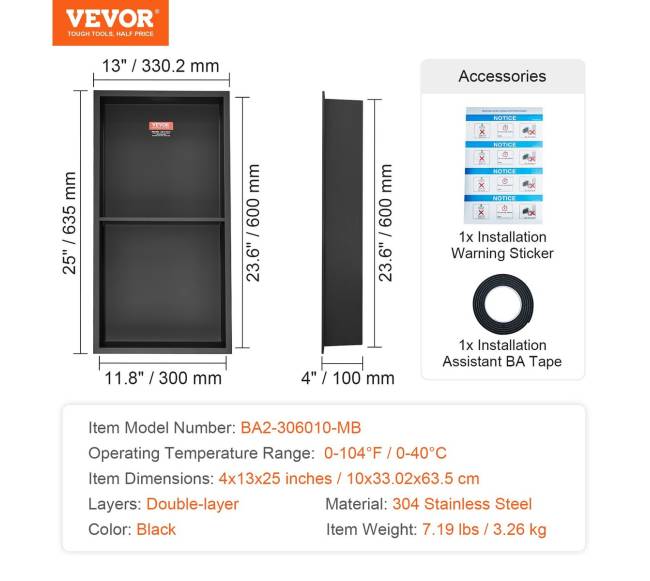 nerūdijančio plieno dušo niša su lentynomis6