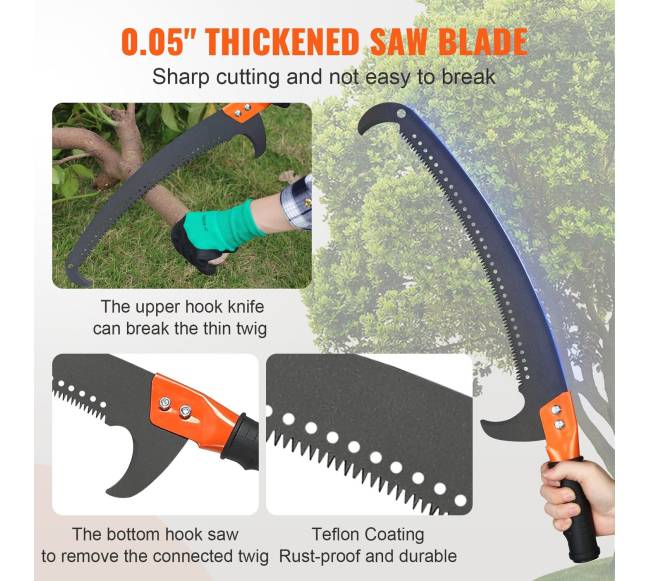 Išplečiama rankinė medžio pjūklė iki 8.24 m4