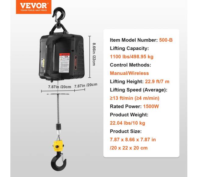 2 viename nešiojama elektrinė gervė 499 kg6
