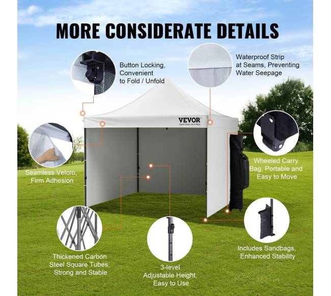 Išskleidžiama pavėsinės palapinė 304x304cm su sienelėmis4