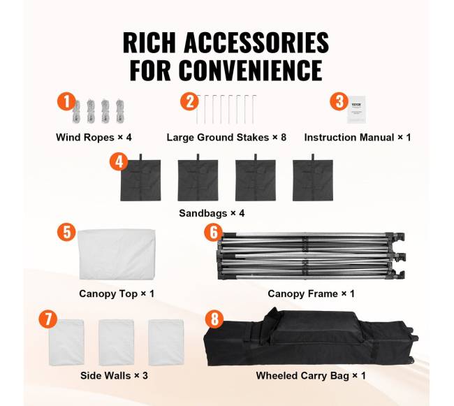 Išskleidžiama pavėsinės palapinė 304x304cm su sienelėmis5