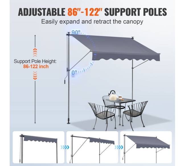 Rankinis ištraukiamas tentas 198 cm3