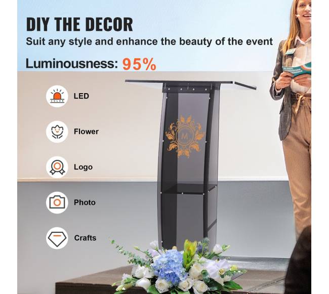 Akrilo tribūna su plačia skaitymo vieta2