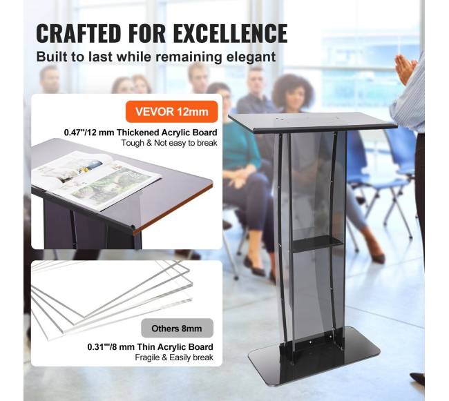 Akrilo tribūna su plačia skaitymo vieta3