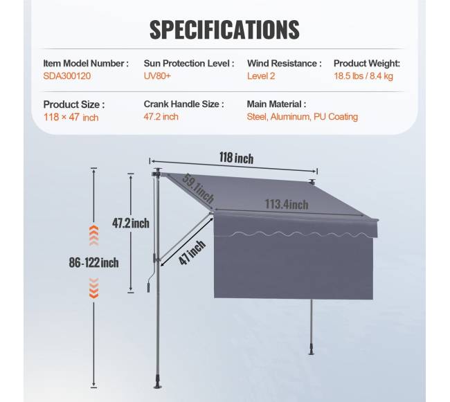 Ištraukiama rankinė markizė balkonui ir sodui6