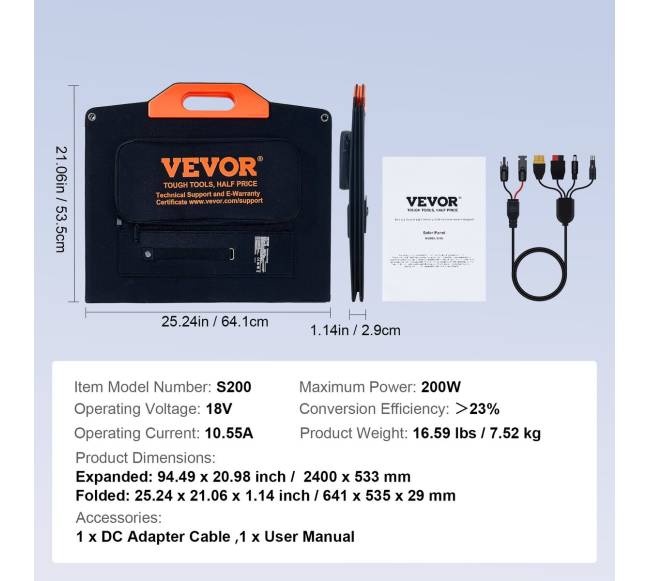Nešiojamas monokristalinis saulės panelis 200W sulankstomas ETFE6