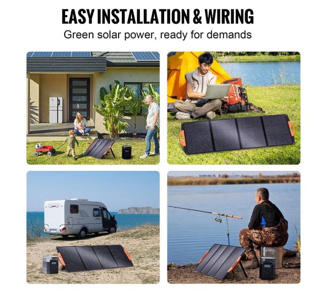 Nešiojamas monokristalinis 120W saulės panelės rinkinys5