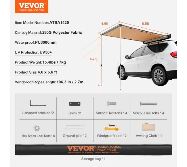 Automobilio šoninis brezentas 140x200 cm6