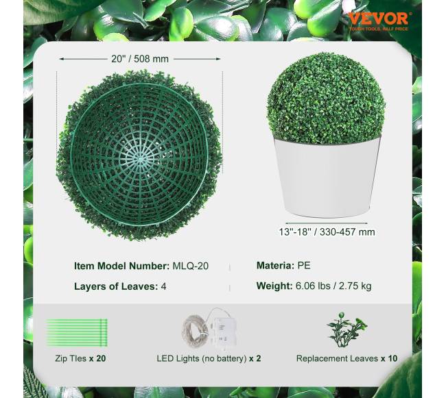 Dirbtiniai buksmedžio medeliai, 51 cm aukščio6