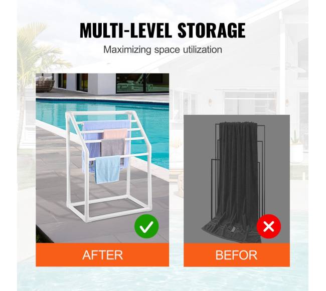 Balto PVC rankšluosčių stovas lauko baseinui2