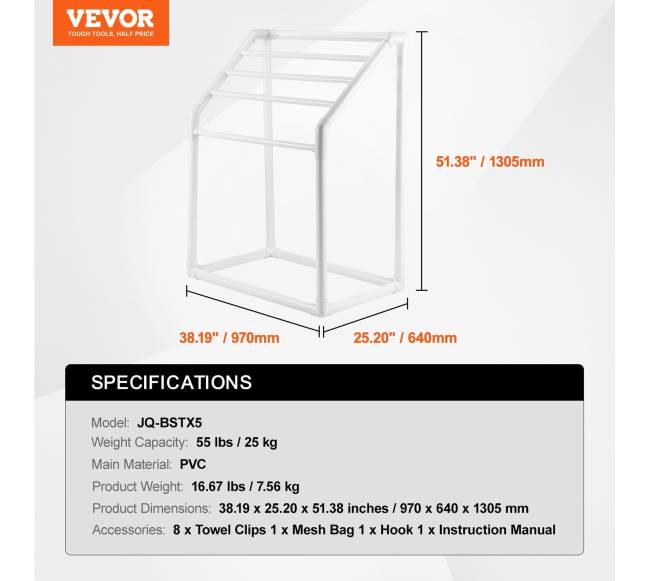 Balto PVC rankšluosčių stovas lauko baseinui6