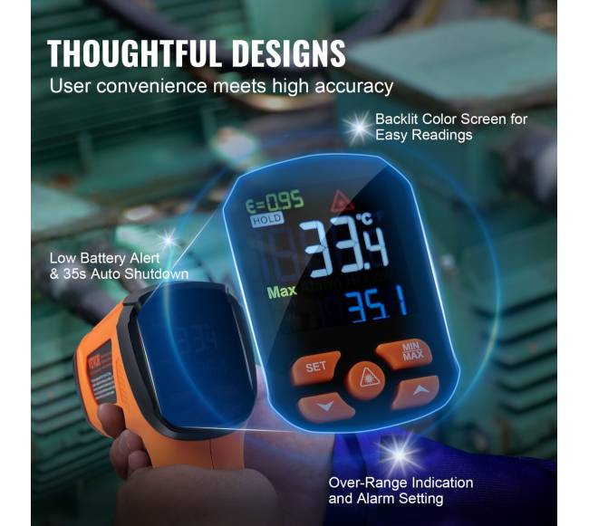 Infraraudonųjų spindulių termometras su dviem lazeriais4