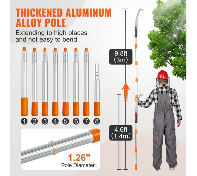 Teleskopinis pjūklas medžių šakoms genėti2