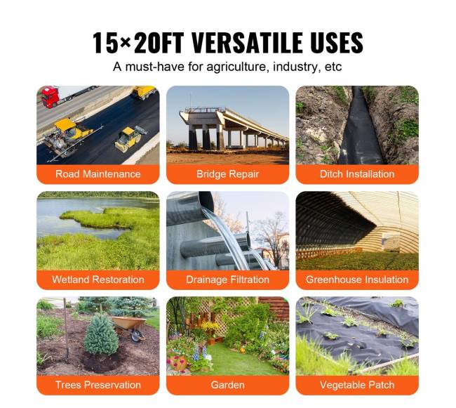 Neaustinė geotekstilė 4.6x6.1m kraštovaizdžiui5