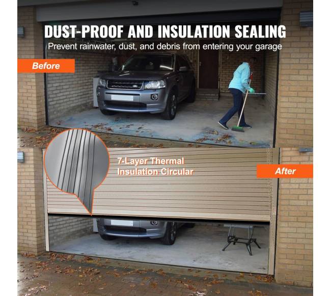 Garažo durų apačios tarpiklis, U forma, 6 m3