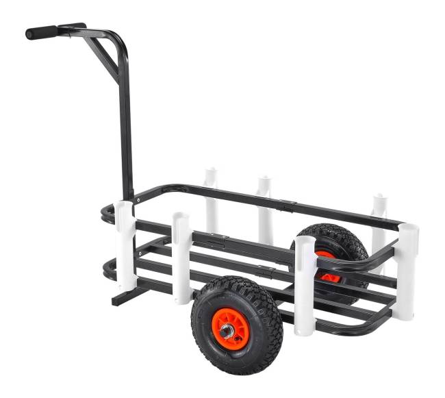 Paplūdimio žvejybinis vežimėlis su 7 meškerių laikikliais0