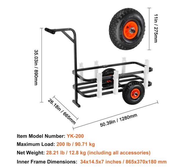 Paplūdimio žvejybinis vežimėlis su 7 meškerių laikikliais6