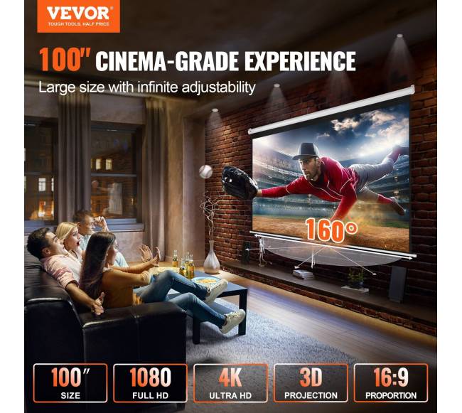 Rankinis projektoriaus ekranas 100 colių1