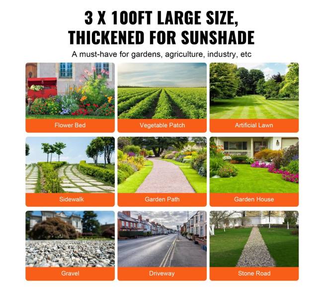 Juodas piktžolių kontrolės audinys, 3x100 pėdų5