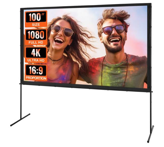 Projektoriaus ekranas su stovu, 100 colių0