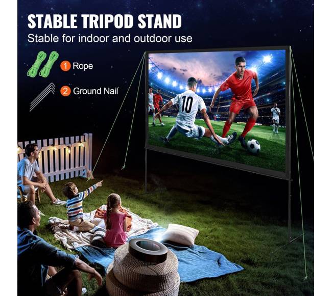 Projektoriaus ekranas su stovu, 100 colių3