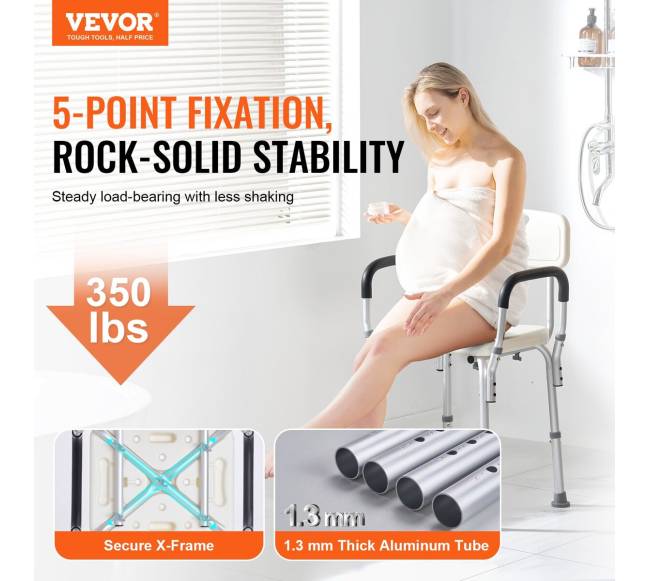 Dušo kėdė su atlošu, reguliuojamas aukštis1