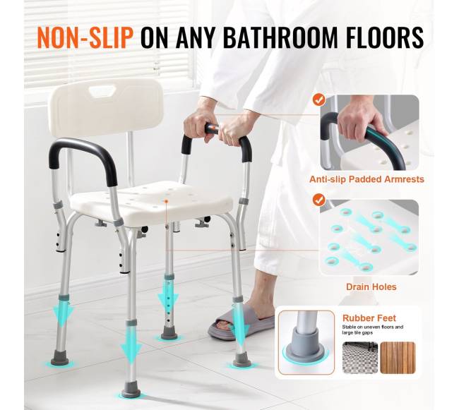 Dušo kėdė su atlošu, reguliuojamas aukštis2