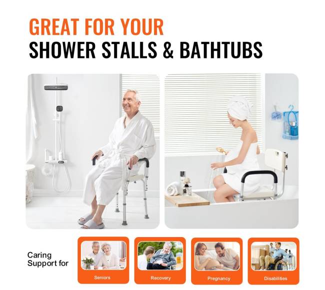 Dušo kėdė su atlošu, reguliuojamas aukštis4