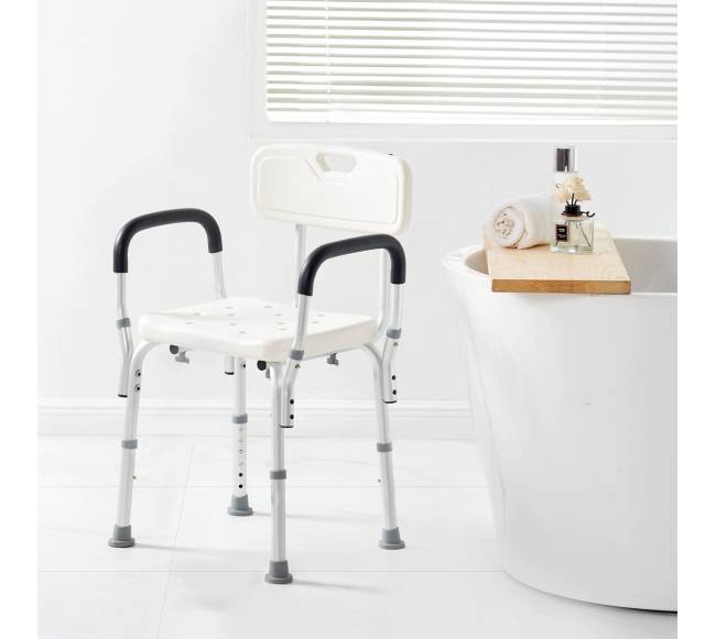 Dušo kėdė su atlošu, reguliuojamas aukštis7