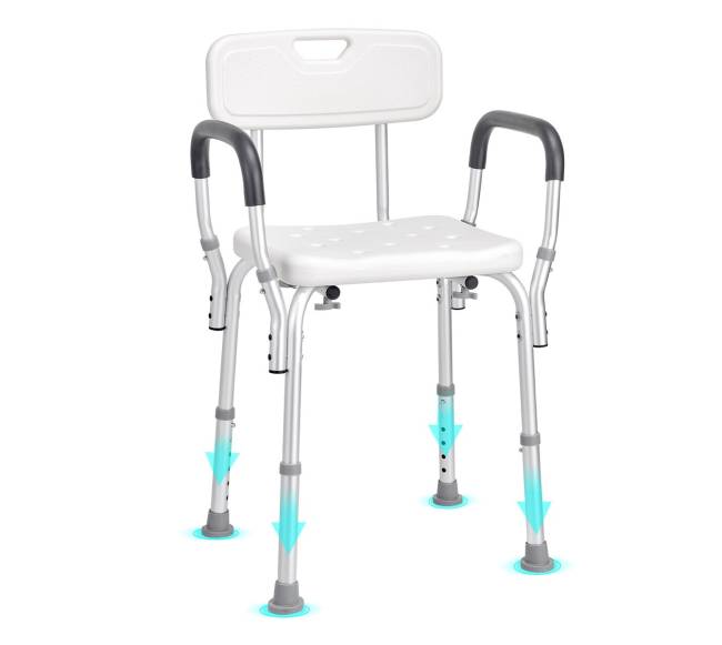 Dušo kėdė su atlošu, reguliuojamas aukštis8