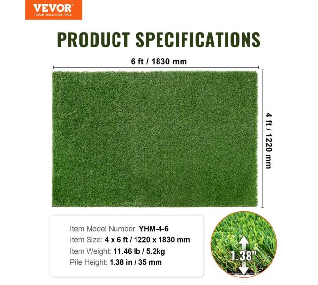 Dirbtinė žolė 1,2 x 1,8 m kilimėlis6