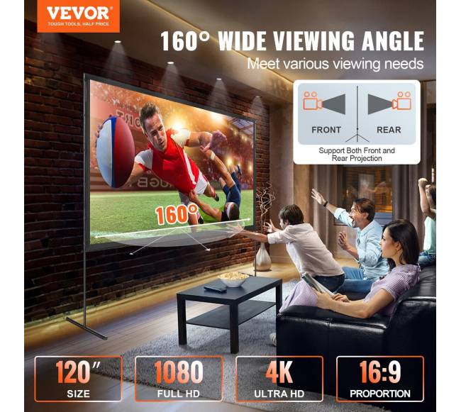 Ekranas su stovu projektoriui, 120 colių1