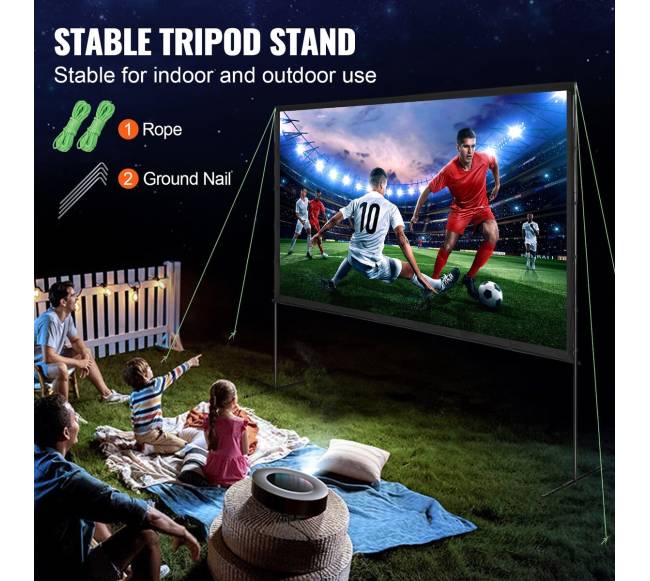 Ekranas su stovu projektoriui, 120 colių3