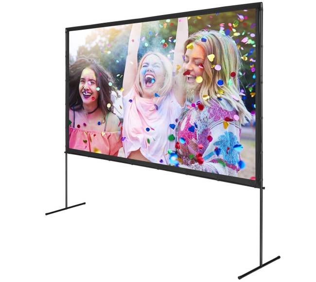 Ekranas su stovu projektoriui, 120 colių10