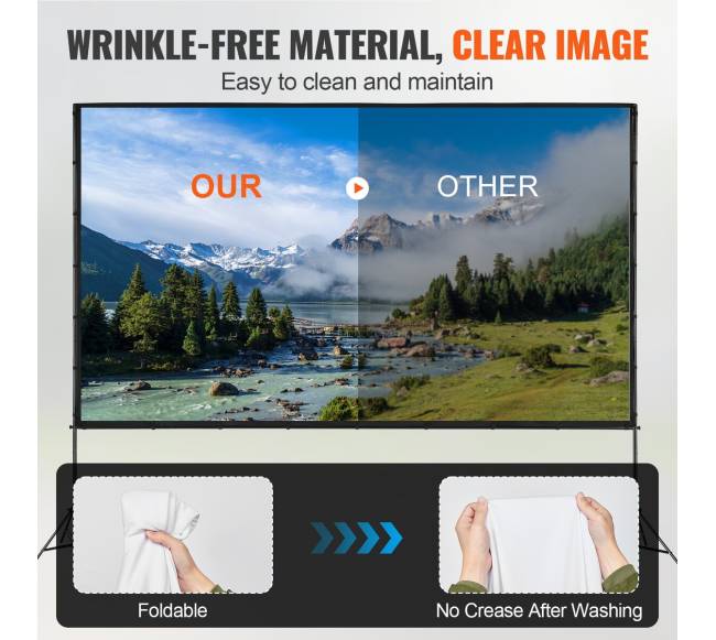 Projekcijos ekranas su stovu, 150 cm 16:92