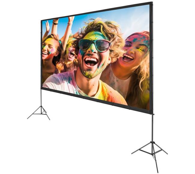 Projekcijos ekranas su stovu, 150 cm 16:910