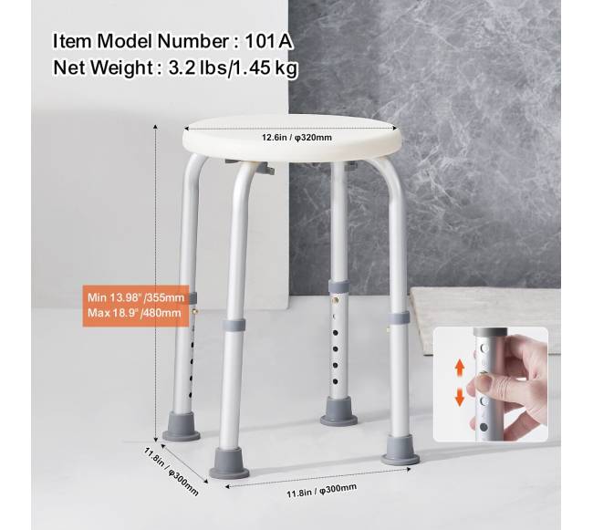 Dušo kėdė su reguliuojamu aukščiu5