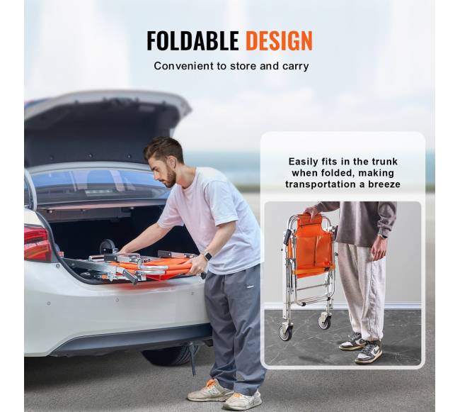 sulankstoma nešiojama evakuacijos kėdė laiptais4