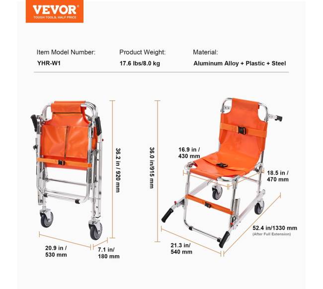 sulankstoma nešiojama evakuacijos kėdė laiptais6