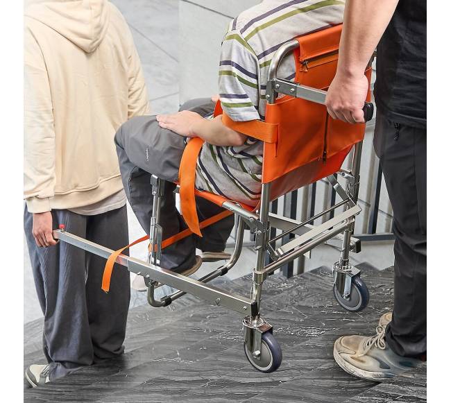 sulankstoma nešiojama evakuacijos kėdė laiptais7