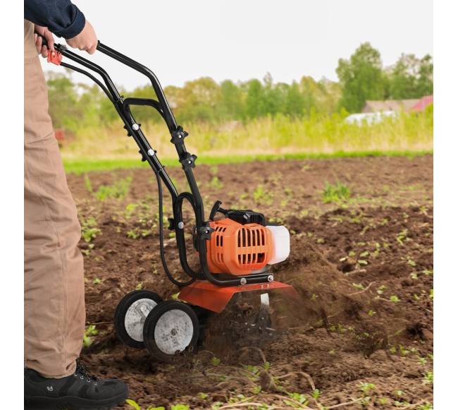 Benzininis sodo kultivatorius 43CC su plieniniais dygliais7