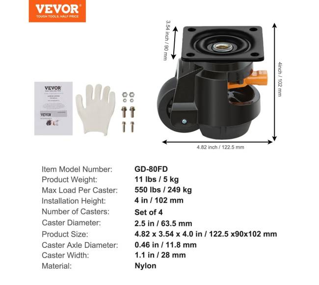 Lengvės rinkinys su reguliuojamomis atramomis6