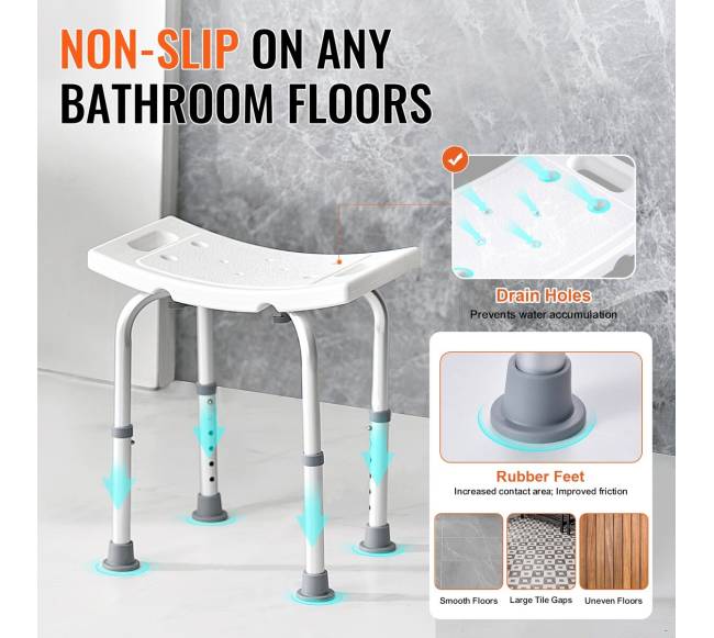 Reguliuojamo aukščio dušo kėdė su rankenomis2