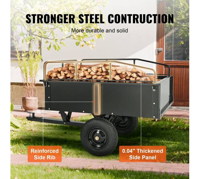 Plieninė priekabėlė sodo traktoriukui2