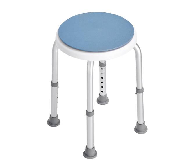 Dušo kėdė su pasukama sėdyne, reguliuojama aukščio0