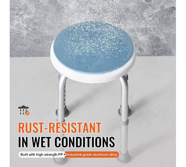 Dušo kėdė su pasukama sėdyne, reguliuojama aukščio4