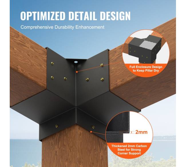 6x6 pergolos laikiklių rinkinys, 3 krypčių2
