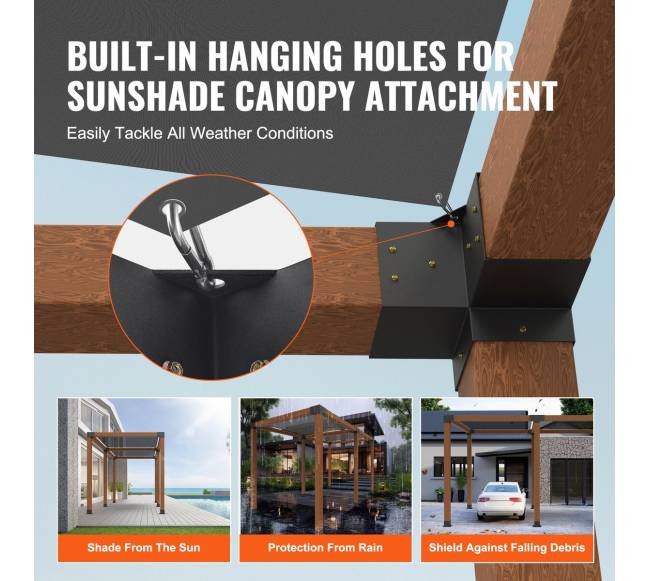 6x6 pergolos laikiklių rinkinys, 3 krypčių3