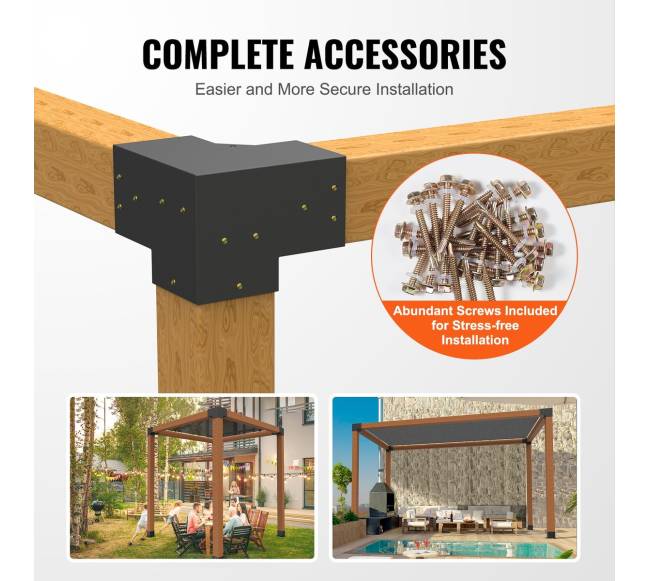 6x6 pergolos laikiklių rinkinys, 3 krypčių4