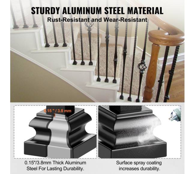 Aliuminio turėklų laikikliai laiptams, 50 vnt.2